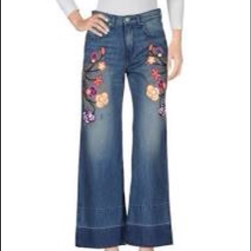 Sandrine Rose embroidered jeans